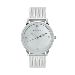 Minimalist stainless steel quartz MOP watch